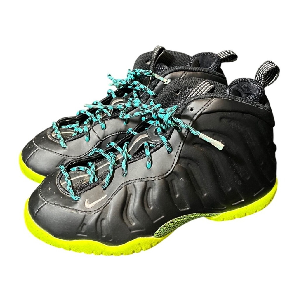 Nike Little Posite One Kids 2Y Black Electric Green Teal DZ2853-001 Basketball